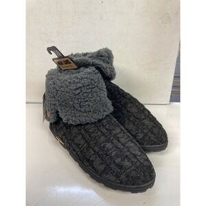 Womens Muk Luks Slippers Slip On Size 10 Black White Comfort Foam SLIP RESISTANT